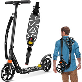 Самокат KESSER Cityroller Pro-S, колеса 205 мм, PU, складаний, з амортизацією, регулювання висоти, для дорослих і дітей
