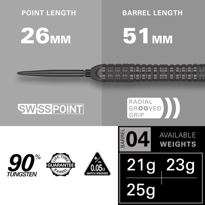 Дротики Target Darts Bolide Void 90% вольфраму з сталевим наконечником Swiss Point, набір для дартсу