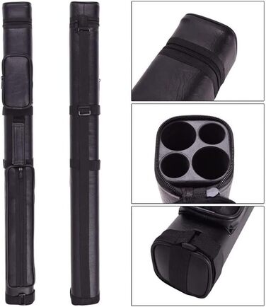 Чохол для більярдного кия: міцний, на 2 кия, 84 x 7.5 см, чорний