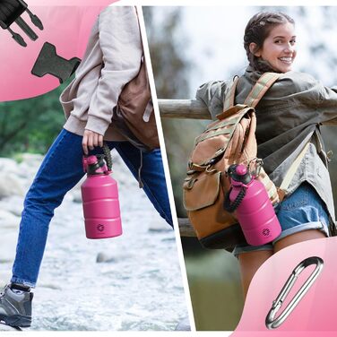 Fjbottle пляшка для води з нержавіючої сталі 1900 мл, спортивна термобутилка з магнітною кришкою, BPA-free, герметична, для газованої води, спортзалу, школи, фітнесу