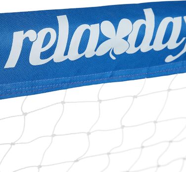 Футбольні ворота Relaxdays для дітей і дорослих, металеві, з сіткою, для саду, 110x15 см, сірі/сині