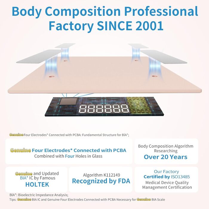 Інтелектуальна вага для тіла Homebud з LED-дисплеєм, рожеве золото, 182 кг, точність 0,05 кг, 13 показників тілобудови, синхронізація з додатком