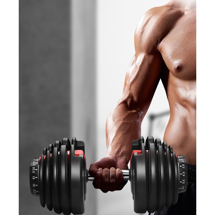 Регульовані обгумовані гантелі Fitli 1 x 24 кг