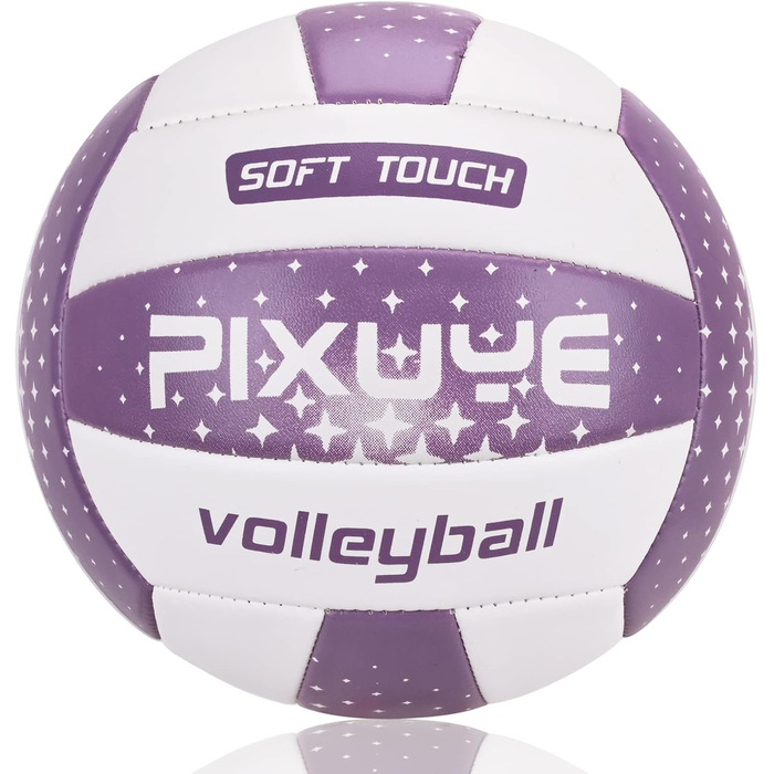 Волейбольні м'ячі PIXUYE, розмір 5, м'які для пляжу та гри, для дітей та дорослих, фіолетовий