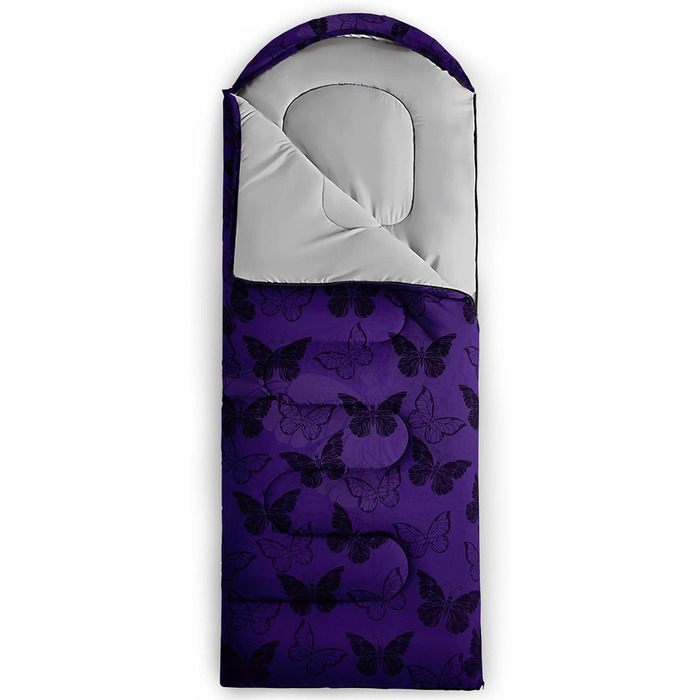 Спальний мішок HOSIMA з принтом футболу, для холодного клімату, дорослий, дитячий, водонепроникний, для кемпінгу, походів, відпочинку на природі, подорожей, полювання, компресійний мішок (метелик)