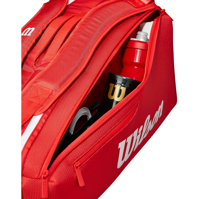 Сумка для тенісу Wilson Super Tour Red 2025 - для 2 ракеток, червоно-біла