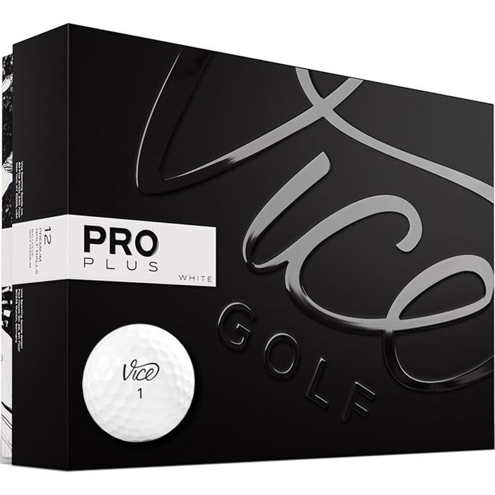 Гольф-м'ячі Vice Pro Plus 2020, 12 шт, 4-шарові, уретанове покриття, максимальна дальність, знижений спін, для досвідчених гравців, неоновий лайм/червоний