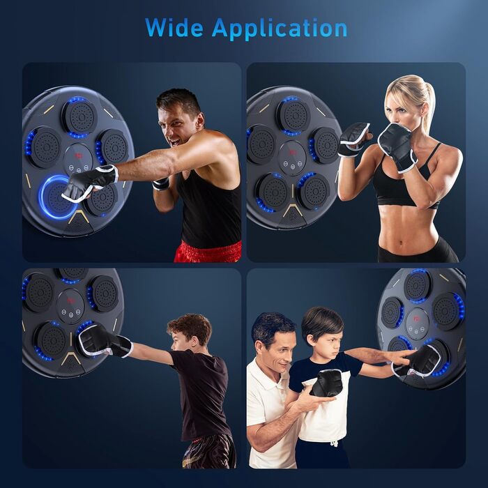 LED боксерський тренажер Wildfun з рукавичками, настінне кріплення, Bluetooth, 9 режимів швидкості, підрахунок ударів, для дорослих та дітей, спорт та зняття стресу