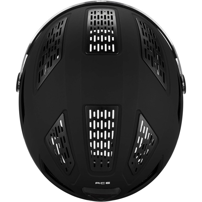 Велосипедний шолом ABUS Hyban 2.0 ACE з візором, LED-світлом і ABS-оболонкою, для дорослих, чорний, розмір M (52-58 см)