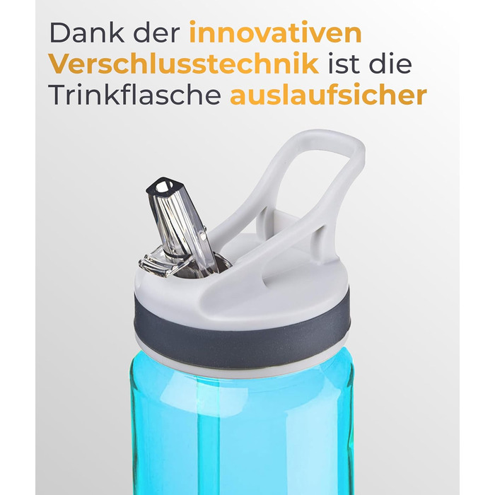 Пляшка для води AceCamp Tritan 750 мл, синя, з трубочкою, BPA-free, герметична, для спорту (2 шт.)