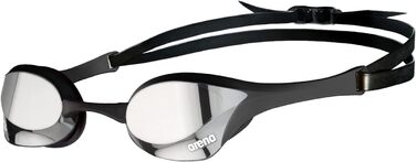 Окуляри для плавання Arena Cobra Ultra Swipe Silver-Black для дорослих, з вигнутими лінзами, антифог, UV-захист, 5 змінних перенісниць, унісекс