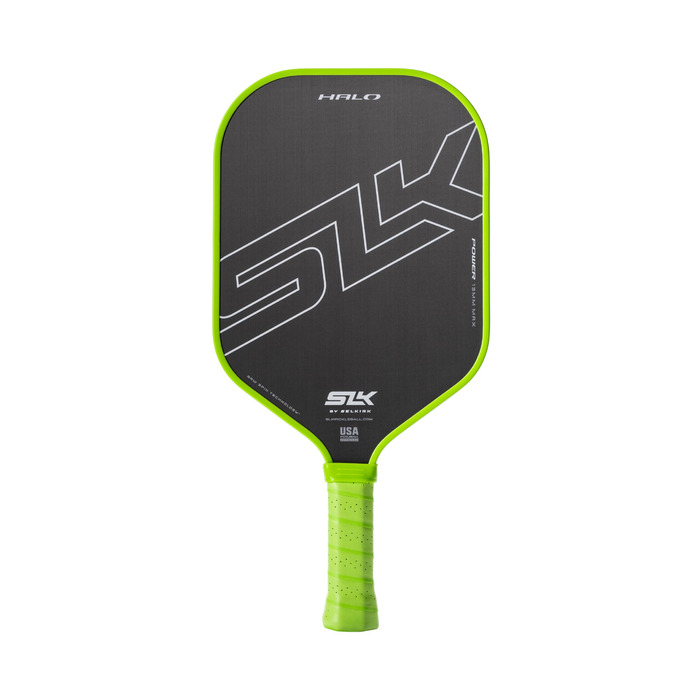 Pickleball ракетка Selkirk Sport SLK Halo: вуглецеве волокно, дизайн США, T700 Raw Carbon Fiber, 18K Ultraweave Control, Aramid Fiber Linkweave, зелена, 40.6 x 19.9 см