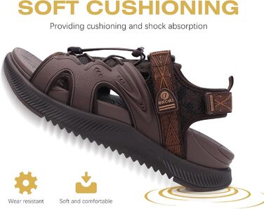 ONCAI Легкі сандалі для жінок, спортивні пішохідні сандалі з підтримкою стопи, ортопедичні сандалі для активного відпочинку, підкладка для плоскостопі, регульовані ремінці, розмір 36-43 (37 EU, Коричневий)