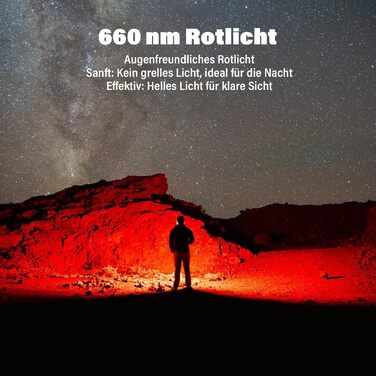 Налобний ліхтар Sofirn H35R з LED та червоним світлом 660nm, 1500 люмен, 10 режимів, водонепроникний IP68, для бігу, риболовлі та інших активностей