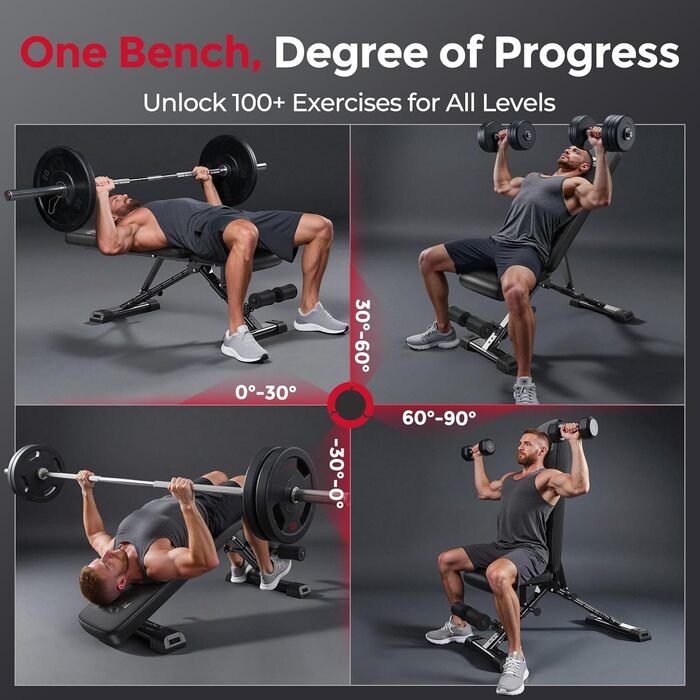 Відкидна тренажерна лава FLYBIRD для дому з регулюванням, 360-544 кг, M1-363KG