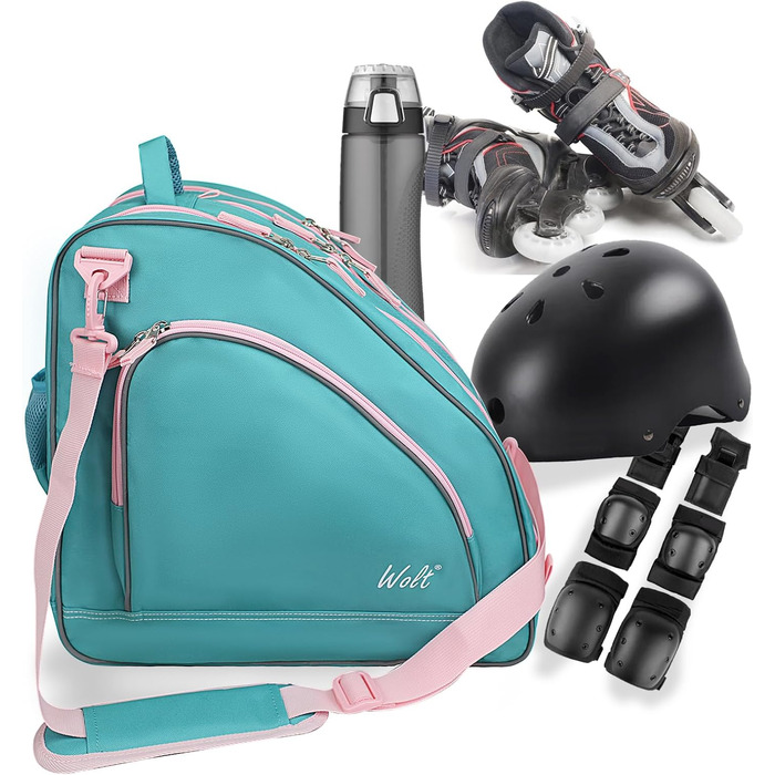 Сумка для ковзанів Wolt | Сумка для роликів та інлайнів. Стильна, регульована через плече, м'ятно-зелена