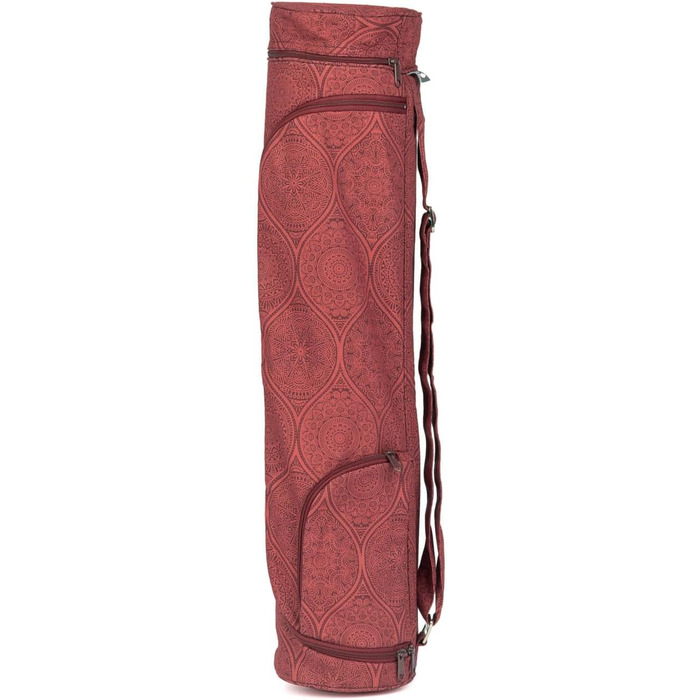 Сумка для йоги Bodhi ASANA, бавовняна, Maharaja Collection, 70 см, темно-червона, з зовнішніми кишенями, для килимка та аксесуарів