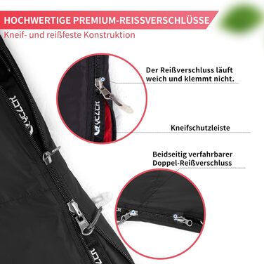 Спальний мішок пуховий, 4-сезонний, зимовий -3°C до -20°C. Підходить для кемпінгу, походів та відпочинку на природі для дорослих та дітей. Чорний, температурний режим -3°C до -12°C