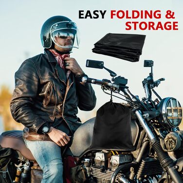 Водонепроникна захисна накидка для мотоцикла Motorrad, 210D, UV-захист, зимова, для моторолерів, ролерів, мопедів (245x105x125 см) (Чорний, L(200x90x100 см))