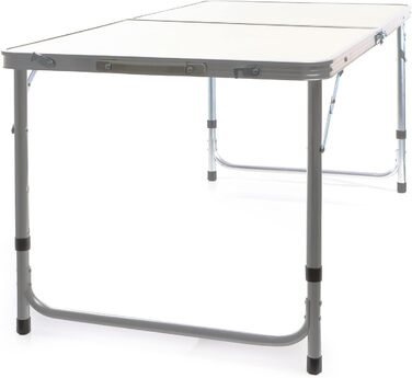 Складаний туристичний стіл Toboli 120x60x70 см, регульована висота, алюмінієвий каркас, MDF стільниця, багатофункціональний, для кемпінгу, саду, буфета