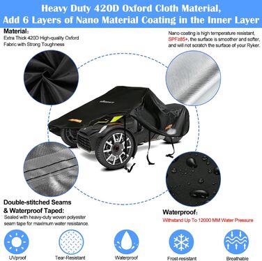 Чохол для тримака мотоцикла Trike, водонепроникний, 420D Oxford, Honda Trike Shelter (Ryker)