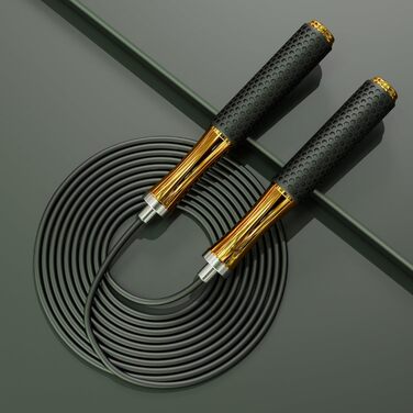 Стрибкове канат для чоловіків, жінок, дітей – з подвійним кульковим підшипником, 360-градусний поворот, металевий руків'я, ядро з силіконовим руків'ям, регульований, 3 м, для фітнесу, схуднення (Блакитний)