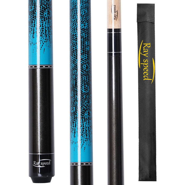 Більярдний кий Ray Speed з 3D-друкованим грифом та наконечником 13 мм, для точної гри, низький момент інерції, ідеальний для кольору (синій)