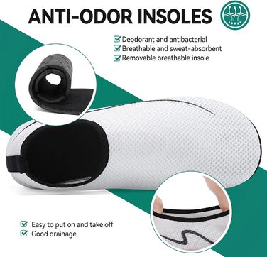 Чоботи для плавання та водних видів спорту: легкі, швидковисихаючі, з антиковзким покриттям (42 EU, білий)