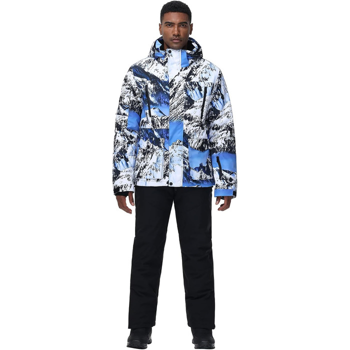 Костюм чоловічий зимовий HOTIAN для сноубордингу, катання на лижах та туризму, комплект куртка та штани, утеплений, M, 2blue+black