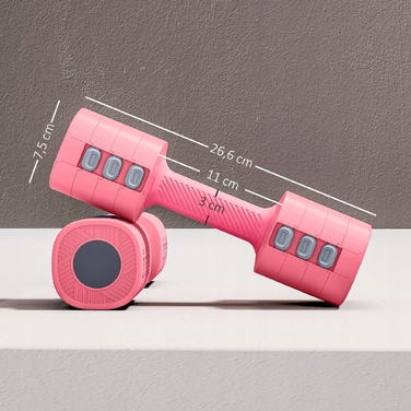 Регульований набір гантелей, квадратна форма, металевий сердечник, червоний