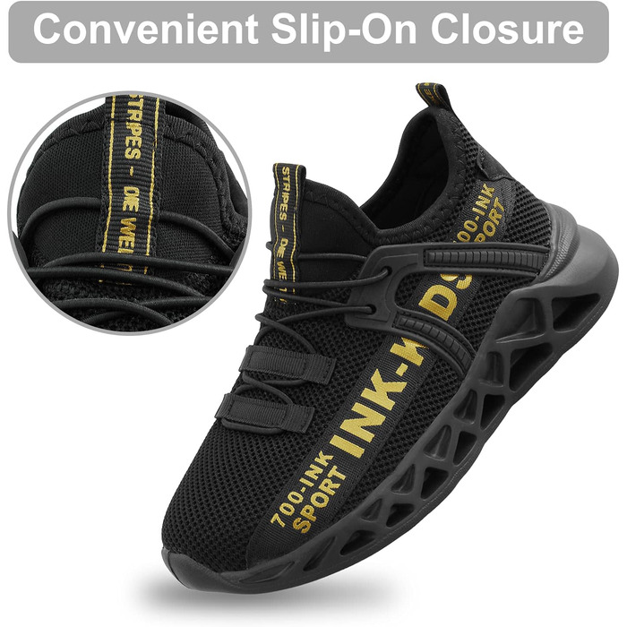 Дитячі кросівки для тренувань: легкі, дихаючі, спортивні (33 EU, чорний)