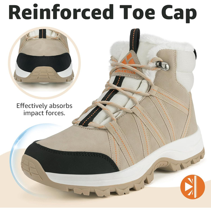 Зимові черевики Mishansha для жінок, утеплені, водонепроникні, для піших прогулянок, розмір 36-42, колір абрикосовий