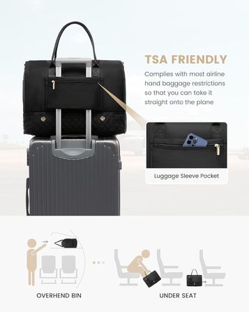 Сумка-мішок LOVEVOOK для жінок: дорожня/спортивна сумка-мішок з відділенням для взуття та мокрих речей, 2 шт. (40л, чорний)