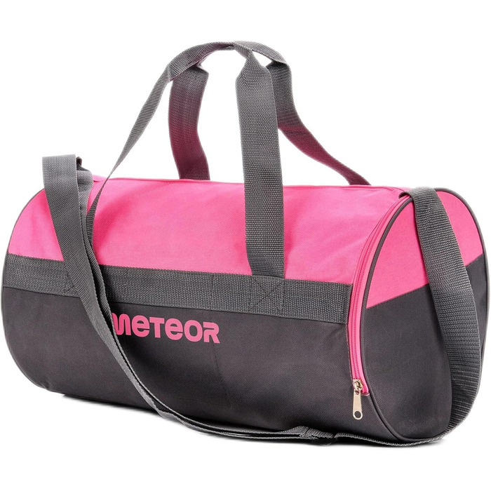 Дитяча спортивна сумка meteor 25L кругла, для спортзалу, плавання, подорожей, тренувань, рожева/сіра