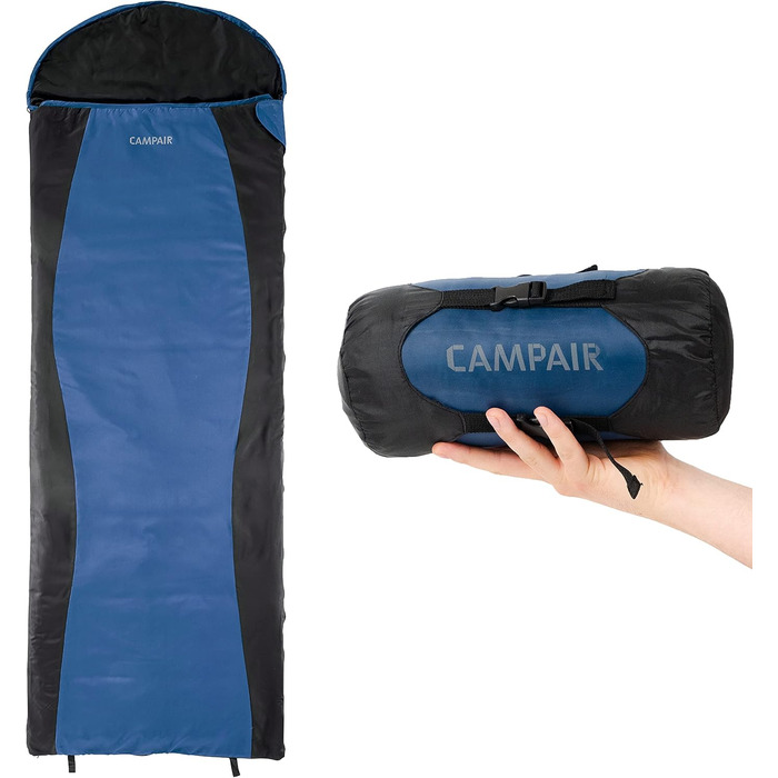 Спальний мішок CampAir Deckenschlafsack блакитного кольору з компресійним мішком