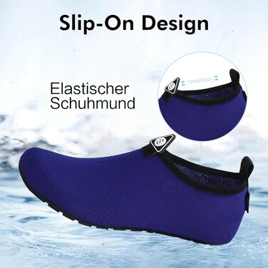 Шкарпетки для плавання SAGUARO: унісекс, швидко сохнуть, розмір 36-47 (38/39 EU), колір індиго