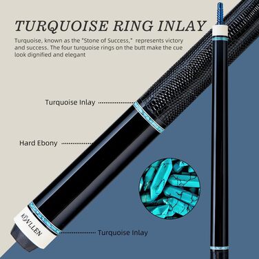 KONLLEN Billardqueue з карбону, 58 дюймів: професійний бик для дорослих, повна карбонова технологія, низький опір, наконечник 12.5 мм (Pro Taper, ультрагладкий) (AK75-13F)