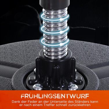 Боксерський мішок HOMCOM на стійці, регульована висота 136-154 см, з боксерськими рукавичками, для підлітків та дорослих, для фітнесу та зняття стресу, чорний + червоний