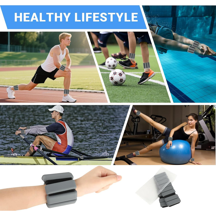 Регульовані ваги на зап'ястя та щиколотку - 0.45 кг (по 0.9 кг в комплекті), для йоги, танців, пілатесу та фітнесу