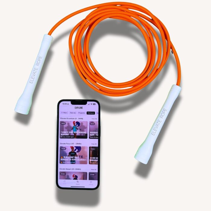 Скакалка Elevate Speed Rope MAX 5 мм, професійна, ПВХ з нейлоновим сердечником, 3 м, міцні ручки