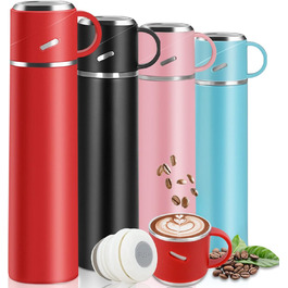 Термос IAGORYUE з нержавіючої сталі, 0.55л, з ізоляцією та виливним кришкою, подвійні стінки, зберігає тепло/холод до 12 годин, для спорту, офісу, відпочинку на природі (червоний)