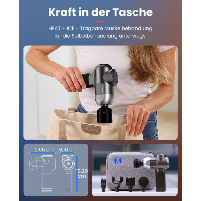 Масажер для тіла Bob and Brad C2 Pro з підігрівом та охолодженням, професійний електричний масажер для дому, фітнесу, відновлення та зняття болю (сріблястий)