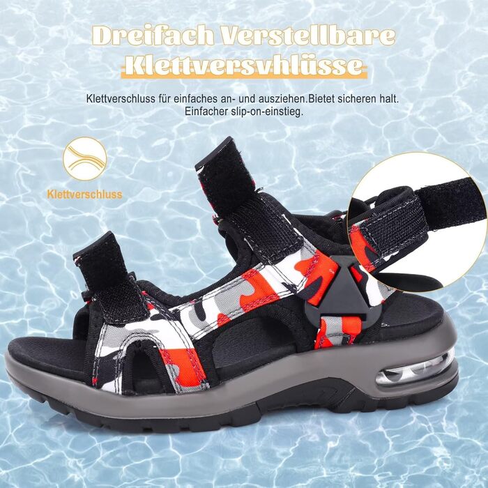 Чоловічі шкіряні сандалі Visionreast для пляжу, трекінгу та активного відпочинку помаранчевого кольору, 45 EU