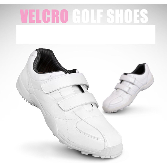 Жіночі гольф-туфлі PGM водонепроникні, без шипів, на липучці (39 EU, білі)