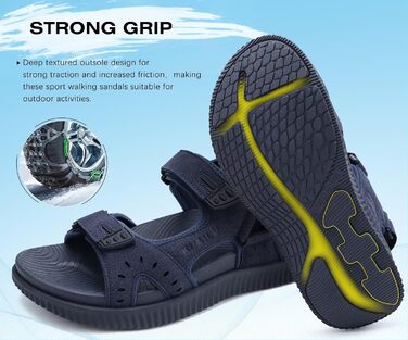 Чоловічі сандалі KuaiLu для трекінгу та відпочинку, ортопедичні, сині, розмір 42 EU