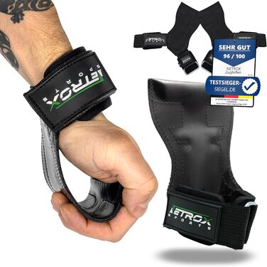 Ремені для тяги NetroxSports Power Grips S, спортивні лямки для кросфіту, бодібілдингу, тренажерного залу, захист зап'ястя, універсальні, чорні