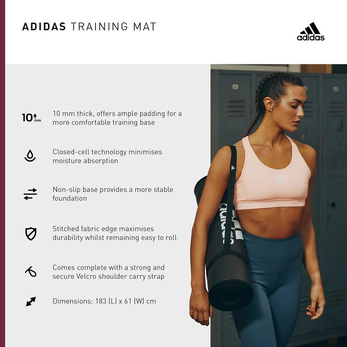 Тренувальний килимок adidas для фітнесу та йоги