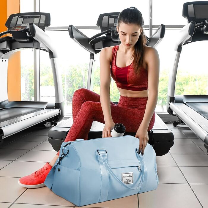 Спортивна сумка Flintronic для подорожей, валіза-мішок з відділенням для взуття та мокрих речей, водонепроникна сумка для ночівлі та багажу, чорна (#2 синя)