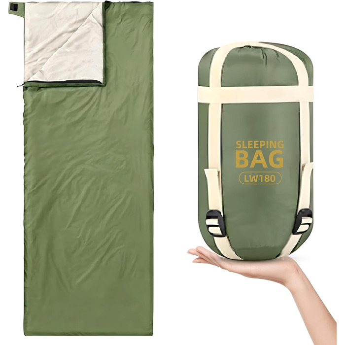 Легкий літній спальний мішок, 680г, 190 x 75 см, компактний, для кемпінгу