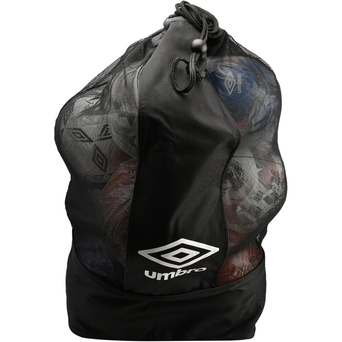 UMBRO мішок для футбольних м'ячів, чорний, сумка для зберігання та перенесення